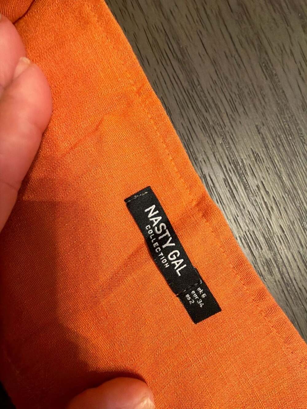 #35Nasty Gal Collection Orange Linen-Look Button-Up Crop Top and High-Waisted Sh - Picture 2 of 14